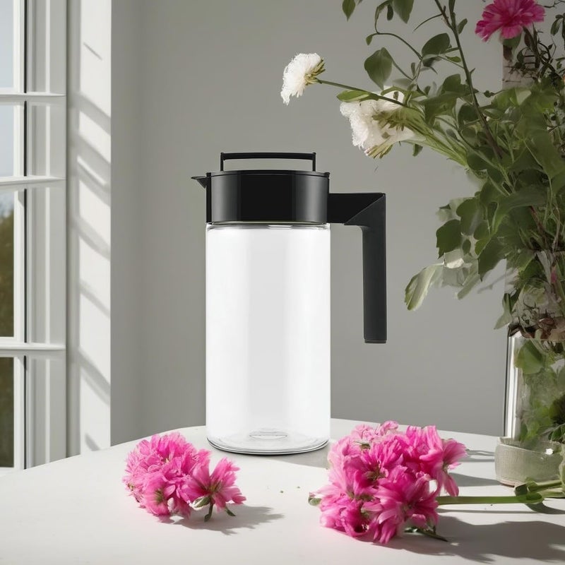 Takeya Airtight Pitcher - Everyday-Use Airtight Pitcher for Iced Tea & More - Clear Pitcher with Lid - Lightweight Kitchen Essential - Spill-Proof & Durable Kitchenware - 1 Quart, Black - Image 5